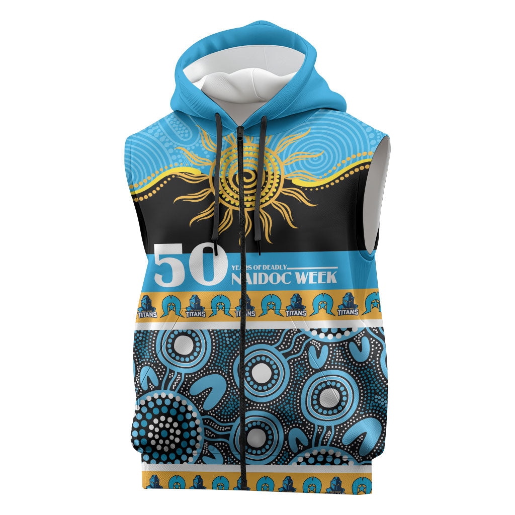Titans NAIDOC Week Personalised Sleeveless Zip Hoodie Aboriginal Torres Strait Islanders Vibe