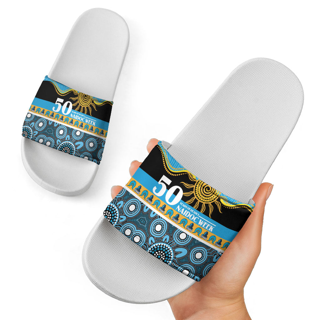 Titans NAIDOC Week Slide Sandals Aboriginal Torres Strait Islanders Vibe