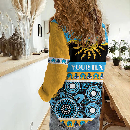 Titans NAIDOC Week Personalised Women Casual Shirt Aboriginal Torres Strait Islanders Vibe