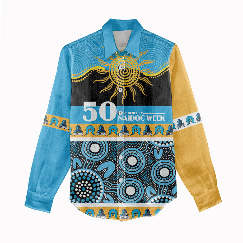 Titans NAIDOC Week Personalised Women Casual Shirt Aboriginal Torres Strait Islanders Vibe