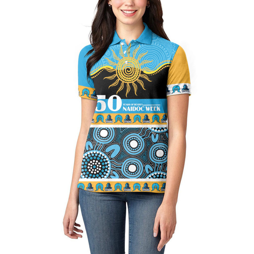 Titans NAIDOC Week Personalised Women Polo Shirt Aboriginal Torres Strait Islanders Vibe