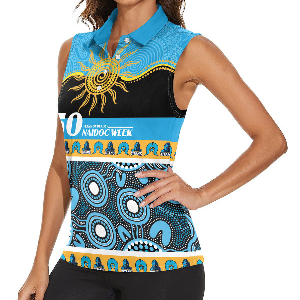 Titans NAIDOC Week Personalised Women Sleeveless Polo Shirt Aboriginal Torres Strait Islanders Vibe