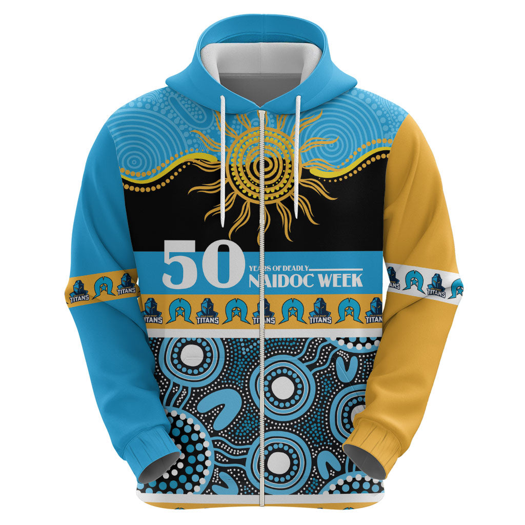 Titans NAIDOC Week Personalised Zip Hoodie Aboriginal Torres Strait Islanders Vibe