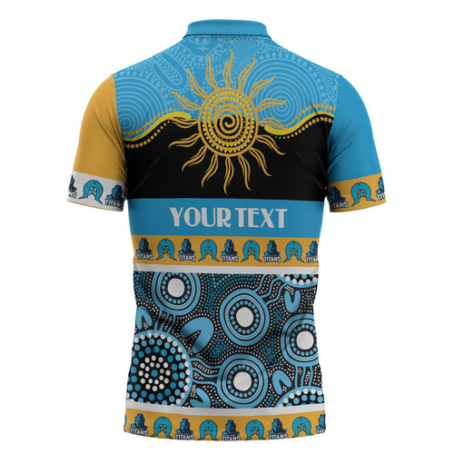 Titans NAIDOC Week Personalised Zipper Polo Shirt Aboriginal Torres Strait Islanders Vibe