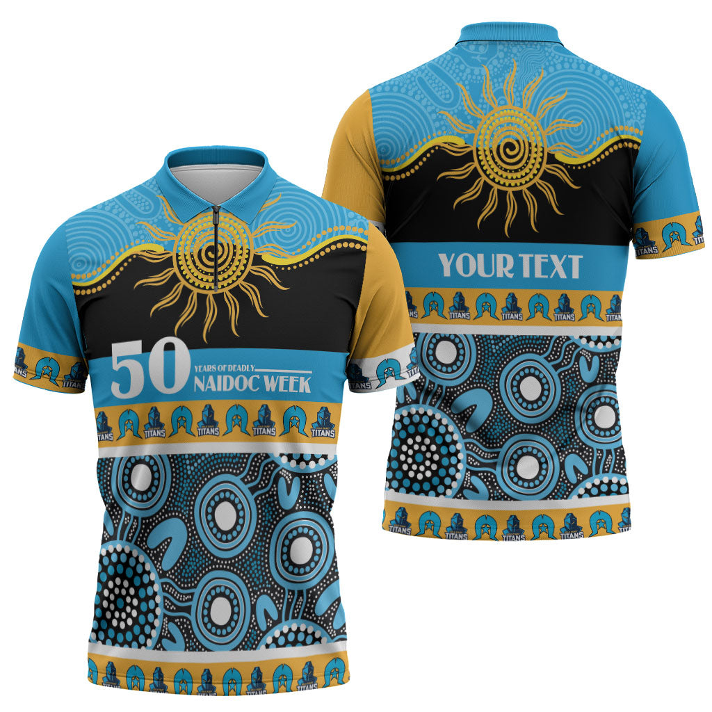 Titans NAIDOC Week Personalised Zipper Polo Shirt Aboriginal Torres Strait Islanders Vibe