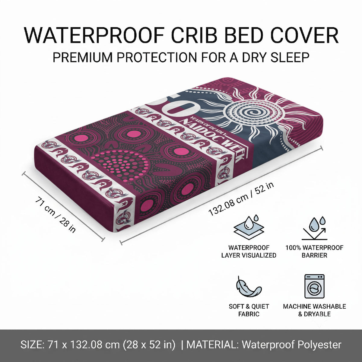 Sea Eagles NAIDOC Week Baby Bed Cover Aboriginal Torres Strait Islanders Vibe