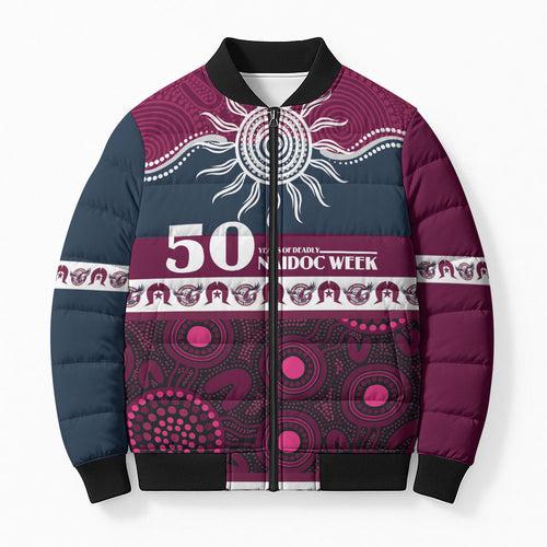 Sea Eagles NAIDOC Week Personalised Bomber Puffer Jacket Aboriginal Torres Strait Islanders Vibe