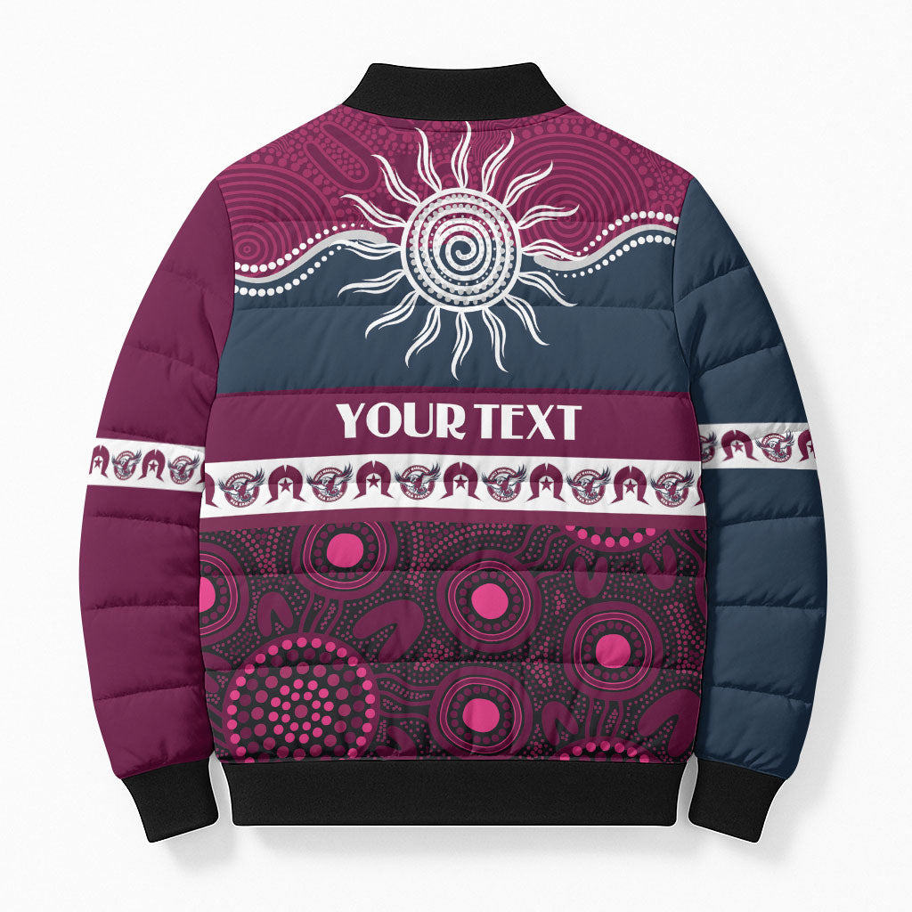Sea Eagles NAIDOC Week Personalised Bomber Puffer Jacket Aboriginal Torres Strait Islanders Vibe