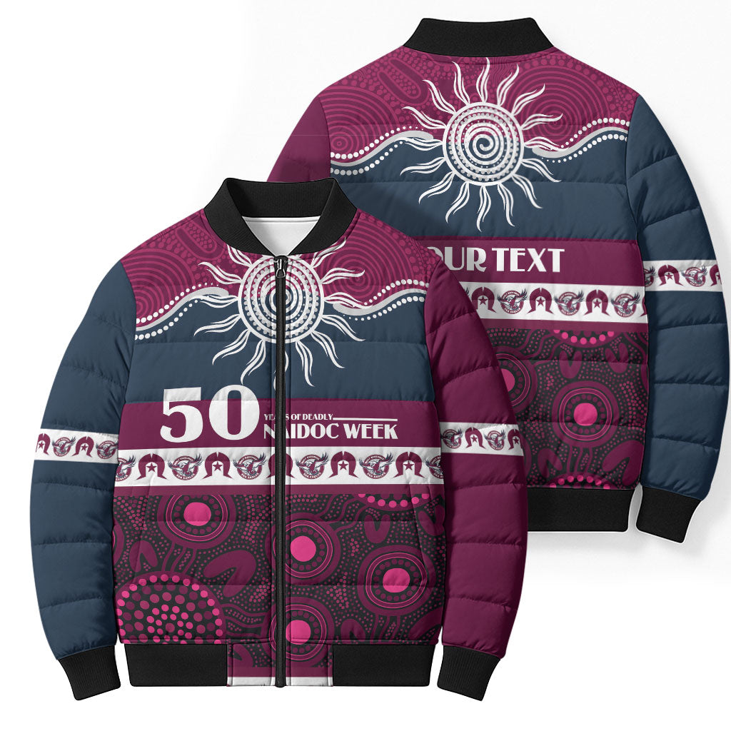 Sea Eagles NAIDOC Week Personalised Bomber Puffer Jacket Aboriginal Torres Strait Islanders Vibe