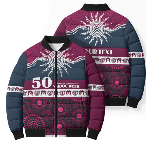 Sea Eagles NAIDOC Week Personalised Bomber Puffer Jacket Aboriginal Torres Strait Islanders Vibe