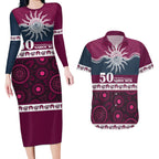 Sea Eagles NAIDOC Week Personalised Couples Matching Long Sleeve Bodycon Dress and Hawaiian Shirt Aboriginal Torres Strait Islanders Vibe