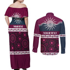 Sea Eagles NAIDOC Week Personalised Couples Matching Off Shoulder Maxi Dress and Long Sleeve Button Shirt Aboriginal Torres Strait Islanders Vibe