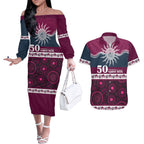 Sea Eagles NAIDOC Week Personalised Couples Matching Off The Shoulder Long Sleeve Dress and Hawaiian Shirt Aboriginal Torres Strait Islanders Vibe