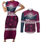 Sea Eagles NAIDOC Week Personalised Couples Matching Short Sleeve Bodycon Dress and Long Sleeve Button Shirt Aboriginal Torres Strait Islanders Vibe