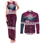 Sea Eagles NAIDOC Week Personalised Couples Matching Tank Maxi Dress and Long Sleeve Button Shirt Aboriginal Torres Strait Islanders Vibe