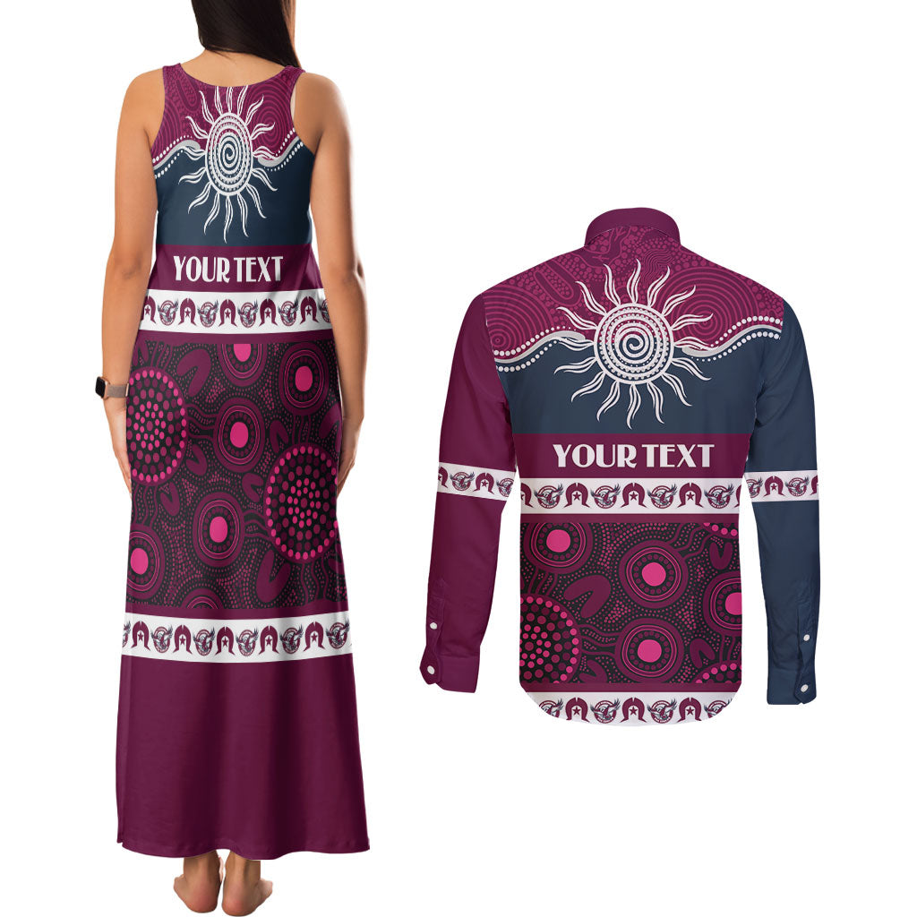 Sea Eagles NAIDOC Week Personalised Couples Matching Tank Maxi Dress and Long Sleeve Button Shirt Aboriginal Torres Strait Islanders Vibe