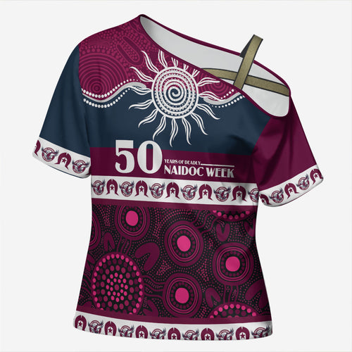 Sea Eagles NAIDOC Week Personalised Cross Shoulder Shirt Aboriginal Torres Strait Islanders Vibe