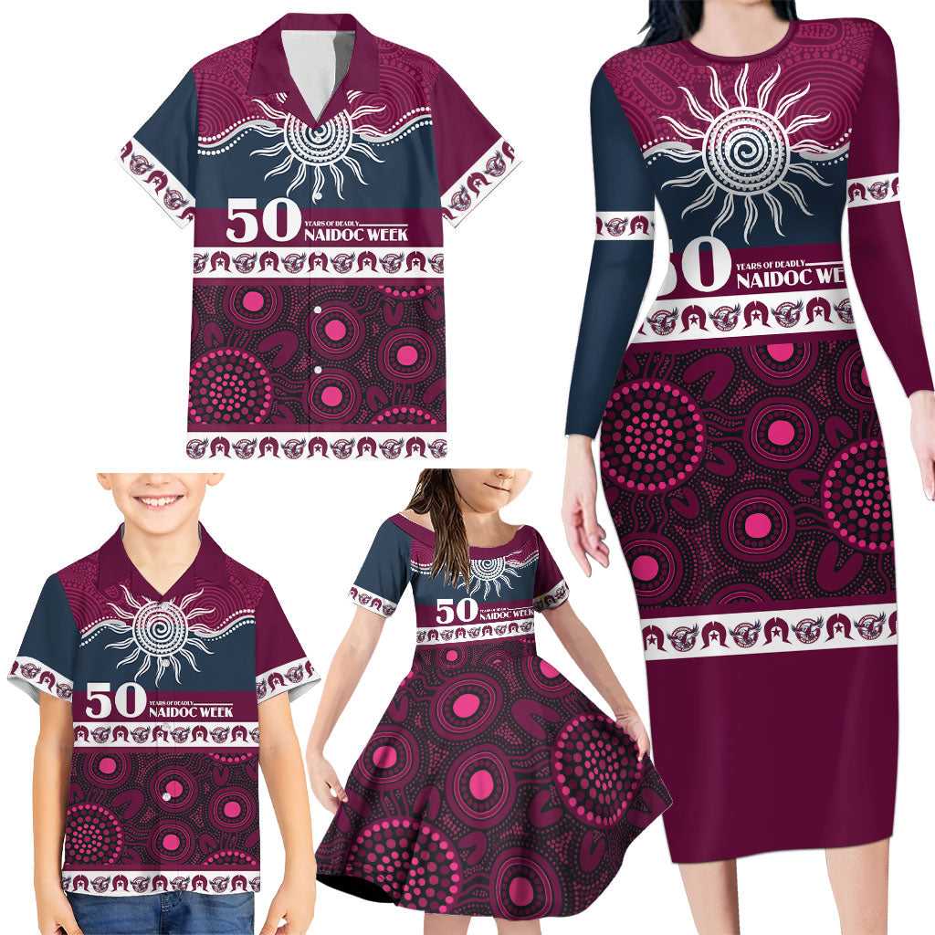 Sea Eagles NAIDOC Week Personalised Family Matching Long Sleeve Bodycon Dress and Hawaiian Shirt Aboriginal Torres Strait Islanders Vibe
