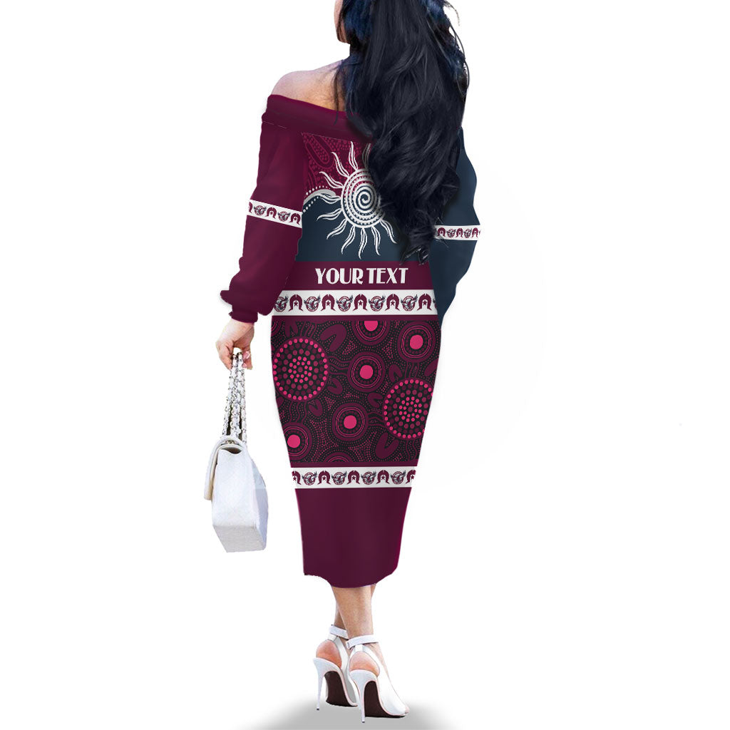 Sea Eagles NAIDOC Week Personalised Family Matching Off The Shoulder Long Sleeve Dress and Hawaiian Shirt Aboriginal Torres Strait Islanders Vibe