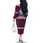 Sea Eagles NAIDOC Week Personalised Family Matching Off The Shoulder Long Sleeve Dress and Hawaiian Shirt Aboriginal Torres Strait Islanders Vibe