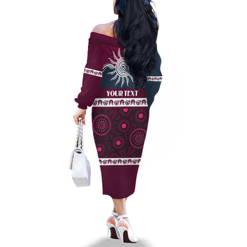 Sea Eagles NAIDOC Week Personalised Family Matching Off The Shoulder Long Sleeve Dress and Hawaiian Shirt Aboriginal Torres Strait Islanders Vibe