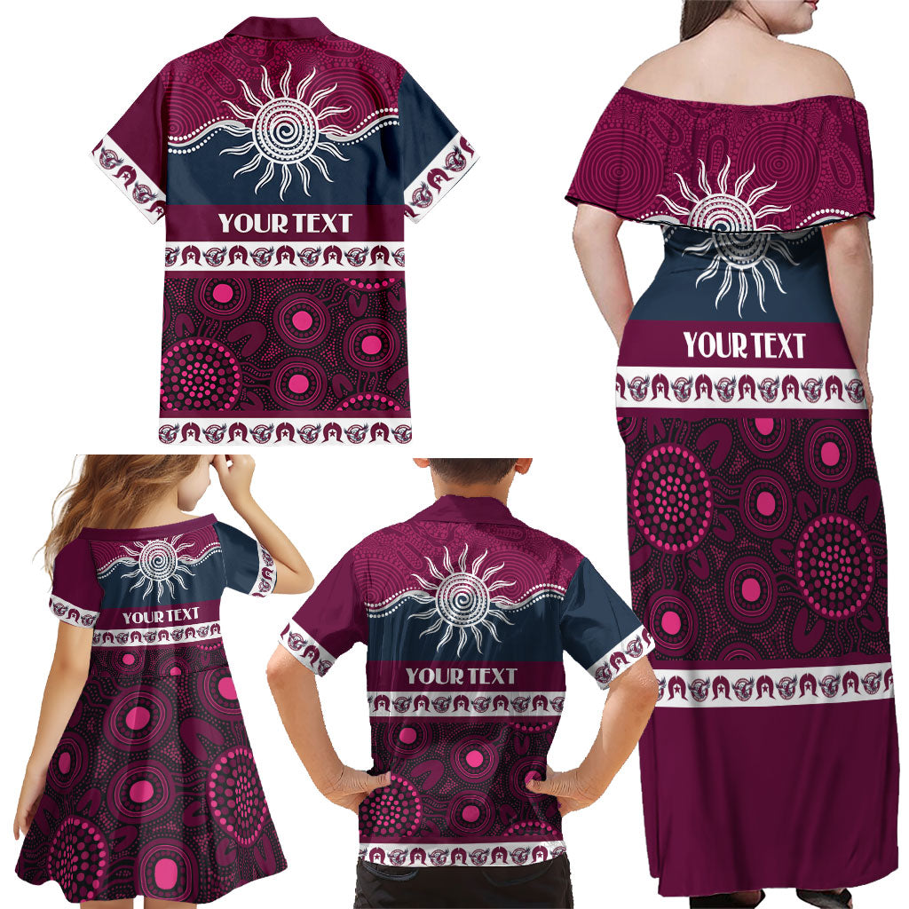 Sea Eagles NAIDOC Week Personalised Family Matching Off Shoulder Maxi Dress and Hawaiian Shirt Aboriginal Torres Strait Islanders Vibe