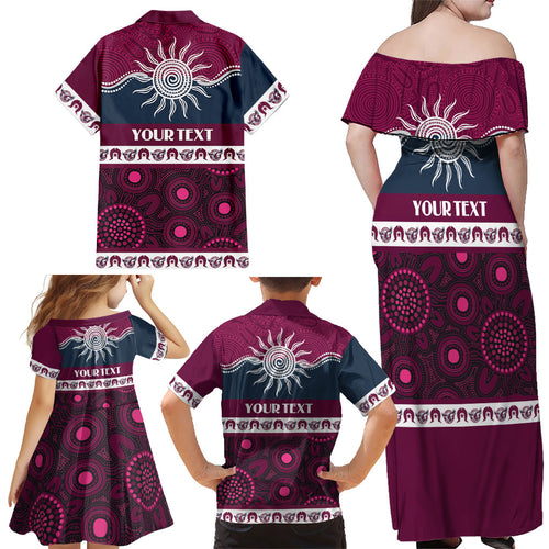 Sea Eagles NAIDOC Week Personalised Family Matching Off Shoulder Maxi Dress and Hawaiian Shirt Aboriginal Torres Strait Islanders Vibe