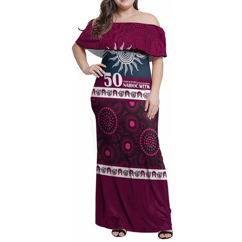 Sea Eagles NAIDOC Week Personalised Family Matching Off Shoulder Maxi Dress and Hawaiian Shirt Aboriginal Torres Strait Islanders Vibe