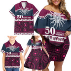Sea Eagles NAIDOC Week Personalised Family Matching Off Shoulder Short Dress and Hawaiian Shirt Aboriginal Torres Strait Islanders Vibe