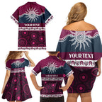 Sea Eagles NAIDOC Week Personalised Family Matching Off Shoulder Short Dress and Hawaiian Shirt Aboriginal Torres Strait Islanders Vibe