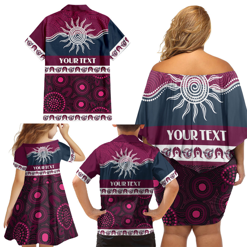 Sea Eagles NAIDOC Week Personalised Family Matching Off Shoulder Short Dress and Hawaiian Shirt Aboriginal Torres Strait Islanders Vibe