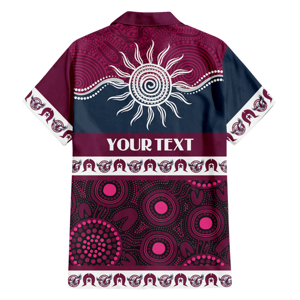 Sea Eagles NAIDOC Week Personalised Family Matching Off Shoulder Short Dress and Hawaiian Shirt Aboriginal Torres Strait Islanders Vibe