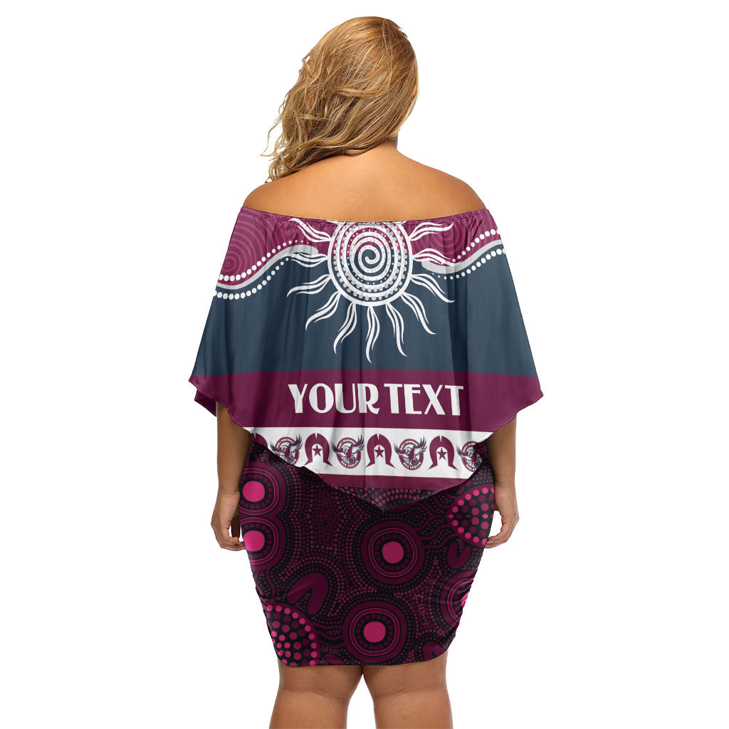Sea Eagles NAIDOC Week Personalised Family Matching Off Shoulder Short Dress and Hawaiian Shirt Aboriginal Torres Strait Islanders Vibe