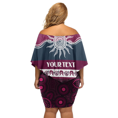 Sea Eagles NAIDOC Week Personalised Family Matching Off Shoulder Short Dress and Hawaiian Shirt Aboriginal Torres Strait Islanders Vibe