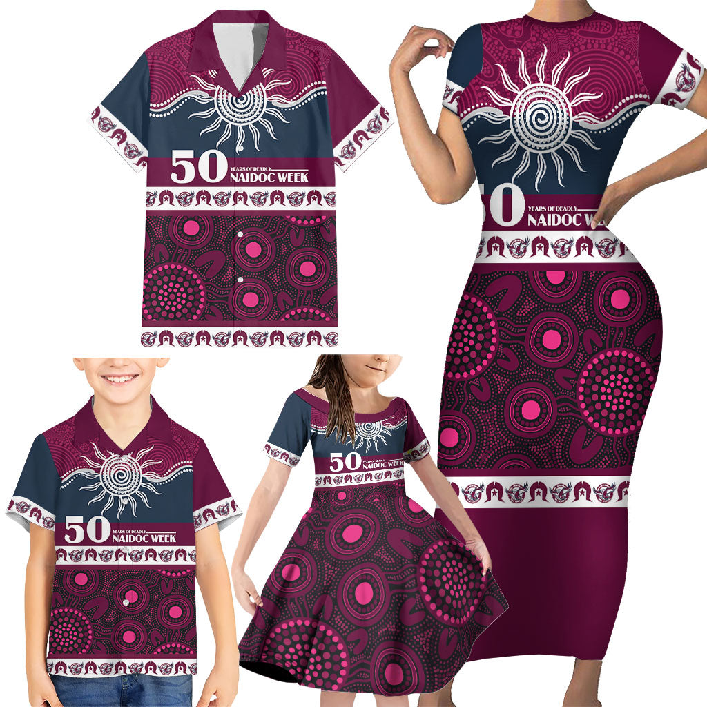 Sea Eagles NAIDOC Week Personalised Family Matching Short Sleeve Bodycon Dress and Hawaiian Shirt Aboriginal Torres Strait Islanders Vibe