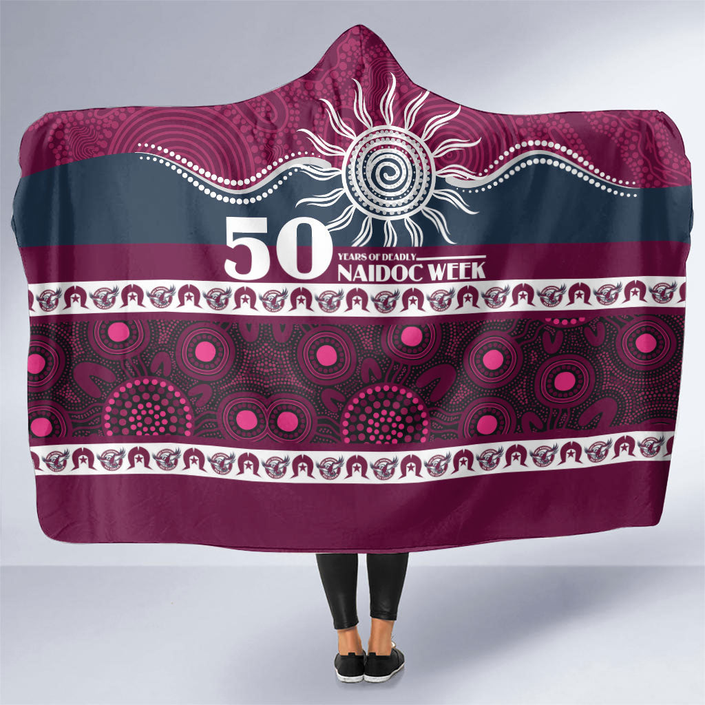 Sea Eagles NAIDOC Week Hooded Blanket Aboriginal Torres Strait Islanders Vibe