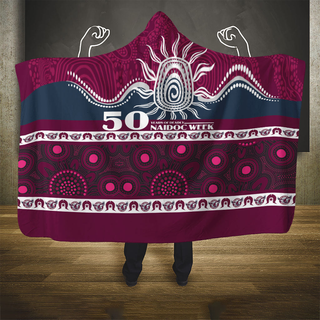 Sea Eagles NAIDOC Week Hooded Blanket Aboriginal Torres Strait Islanders Vibe