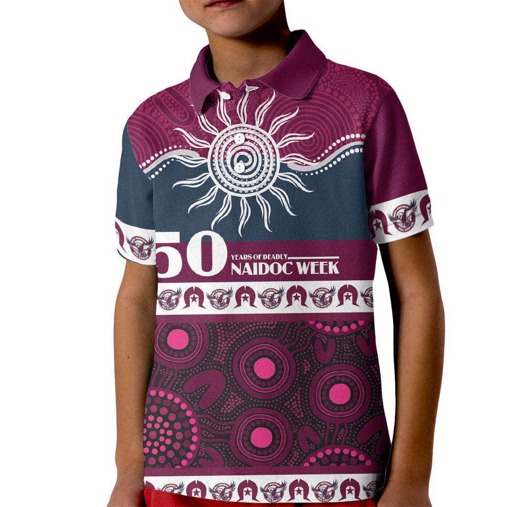 Sea Eagles NAIDOC Week Personalised Kid Polo Shirt Aboriginal Torres Strait Islanders Vibe