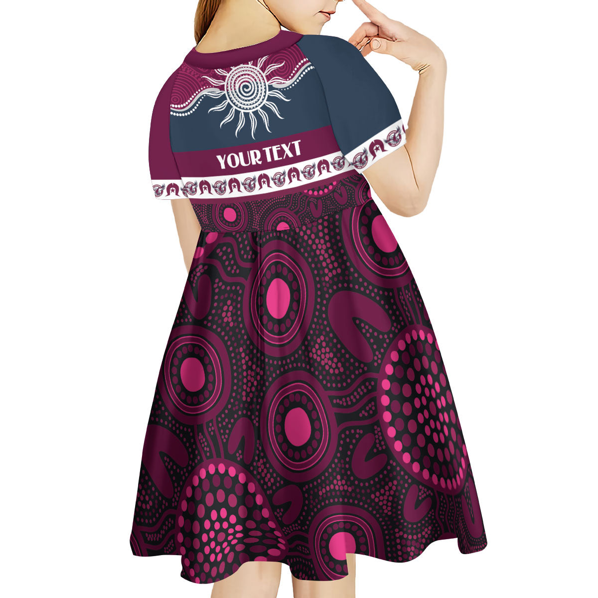 Sea Eagles NAIDOC Week Personalised Kid Short Sleeve Dress Aboriginal Torres Strait Islanders Vibe