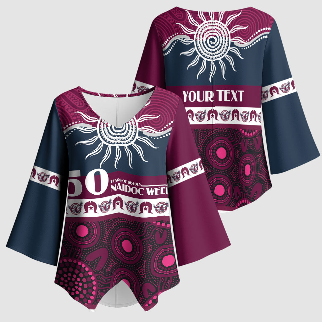 Sea Eagles NAIDOC Week Personalised Kimono Sleeve Blouse Aboriginal Torres Strait Islanders Vibe