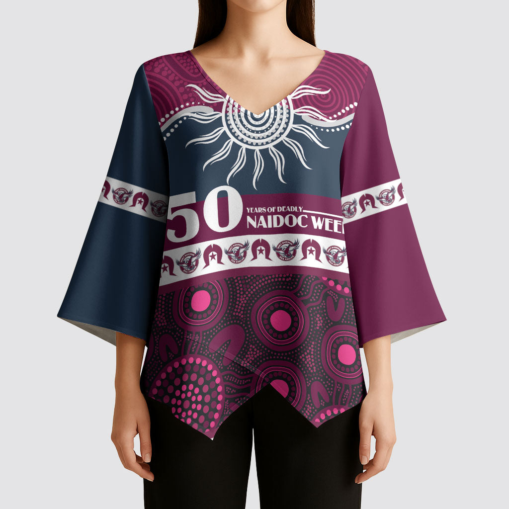 Sea Eagles NAIDOC Week Personalised Kimono Sleeve Blouse Aboriginal Torres Strait Islanders Vibe