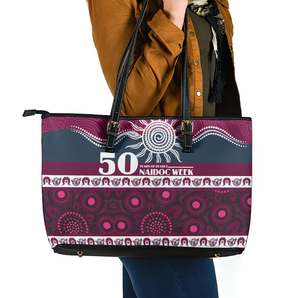Sea Eagles NAIDOC Week Leather Tote Bag Aboriginal Torres Strait Islanders Vibe