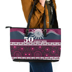 Sea Eagles NAIDOC Week Leather Tote Bag Aboriginal Torres Strait Islanders Vibe