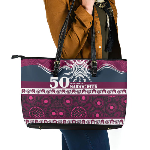 Sea Eagles NAIDOC Week Leather Tote Bag Aboriginal Torres Strait Islanders Vibe