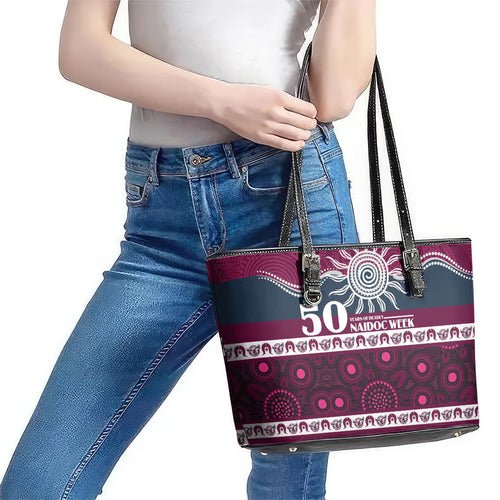 Sea Eagles NAIDOC Week Leather Tote Bag Aboriginal Torres Strait Islanders Vibe