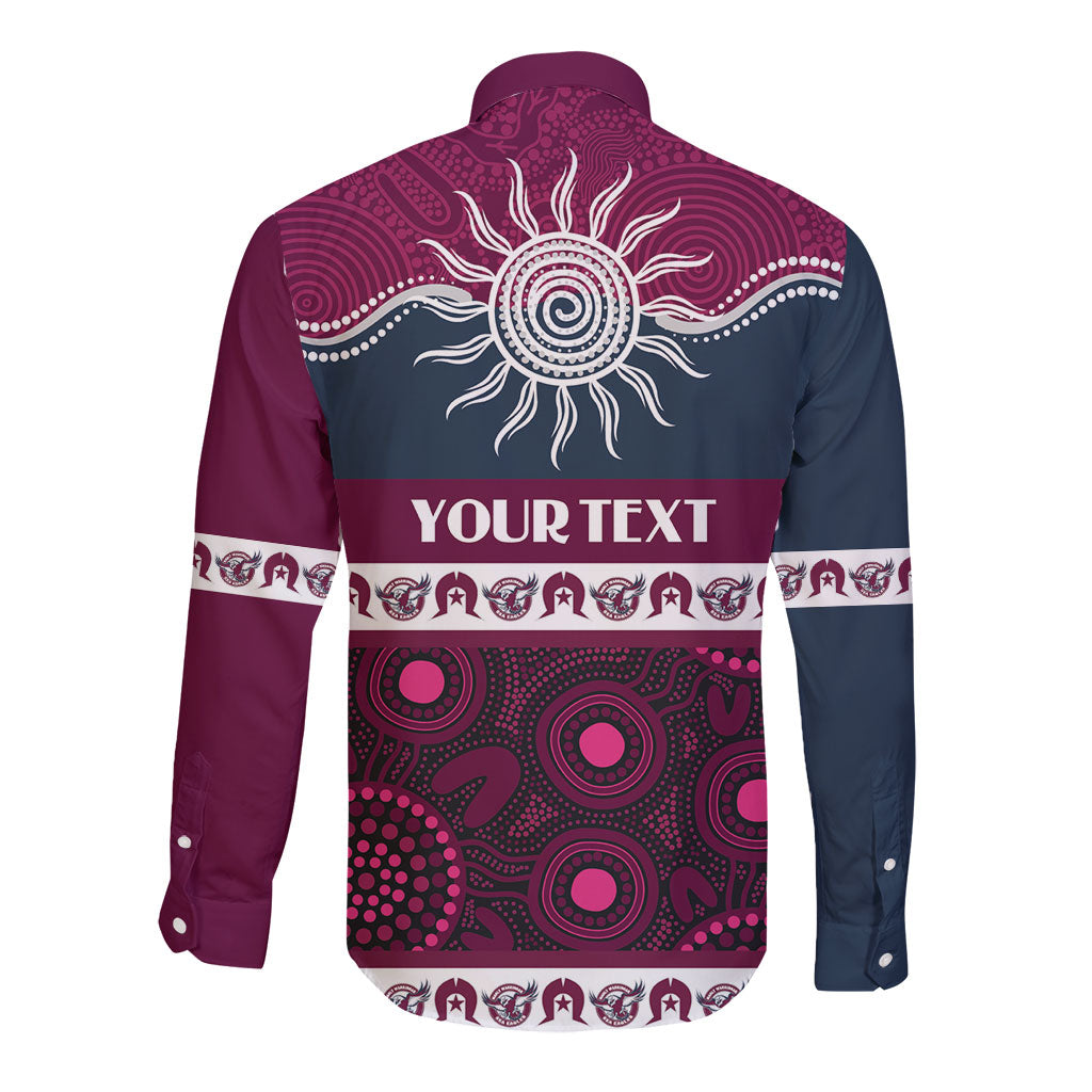 Sea Eagles NAIDOC Week Personalised Long Sleeve Button Shirt Aboriginal Torres Strait Islanders Vibe