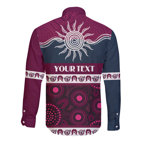 Sea Eagles NAIDOC Week Personalised Long Sleeve Button Shirt Aboriginal Torres Strait Islanders Vibe
