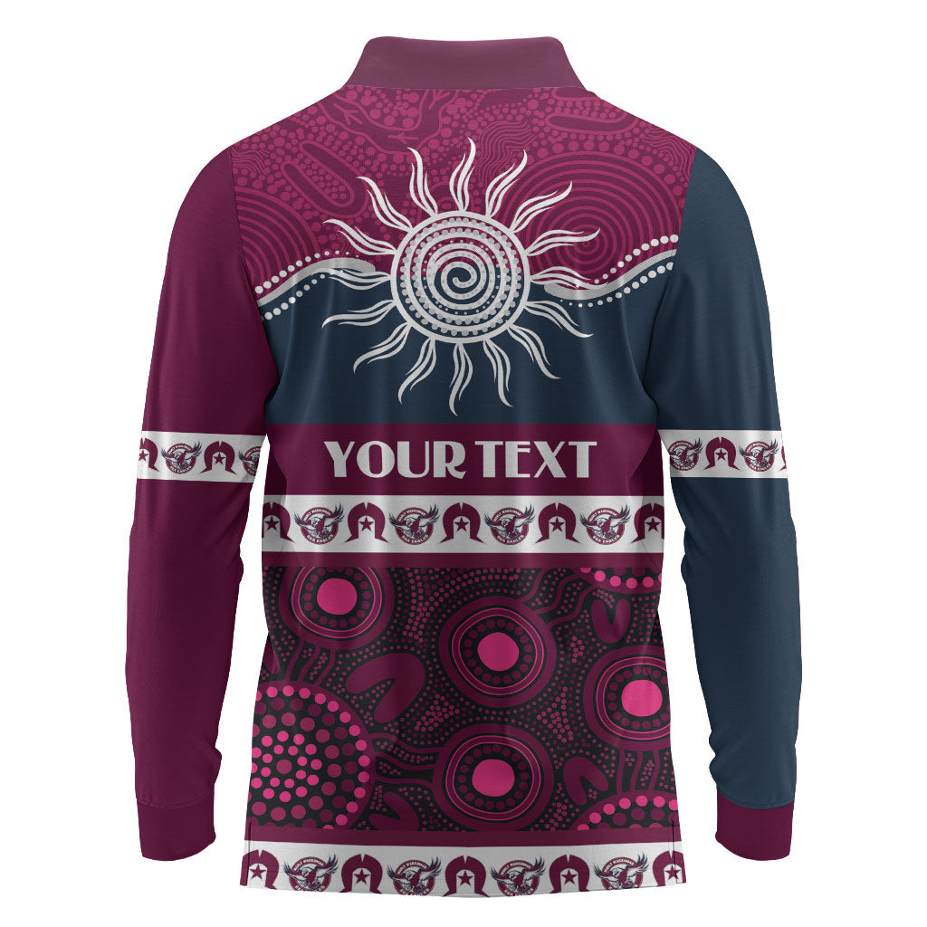 Sea Eagles NAIDOC Week Personalised Long Sleeve Polo Shirt Aboriginal Torres Strait Islanders Vibe