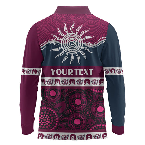 Sea Eagles NAIDOC Week Personalised Long Sleeve Polo Shirt Aboriginal Torres Strait Islanders Vibe