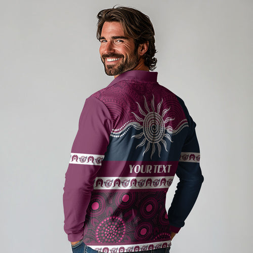Sea Eagles NAIDOC Week Personalised Long Sleeve Polo Shirt Aboriginal Torres Strait Islanders Vibe